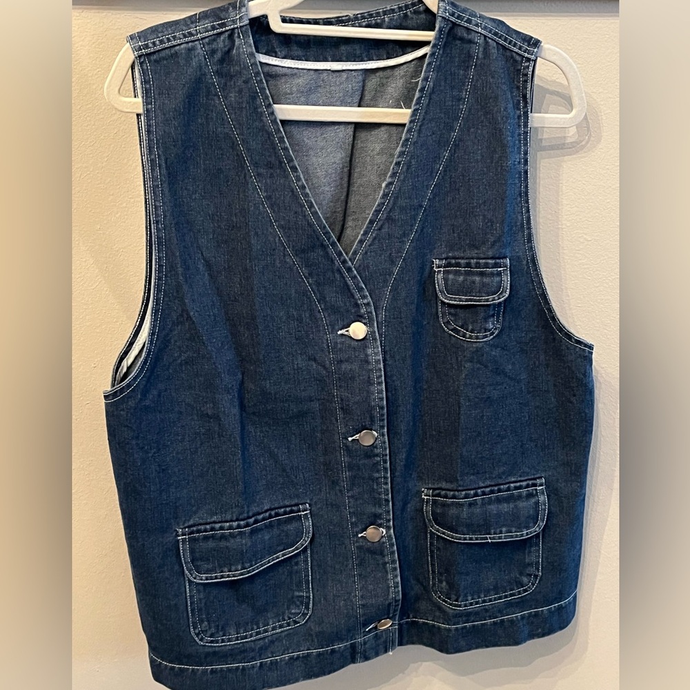 Denim Vest With Pockets